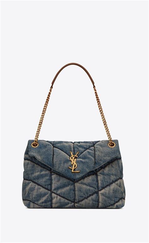 ysl suede bags|ysl denim puffer bag.